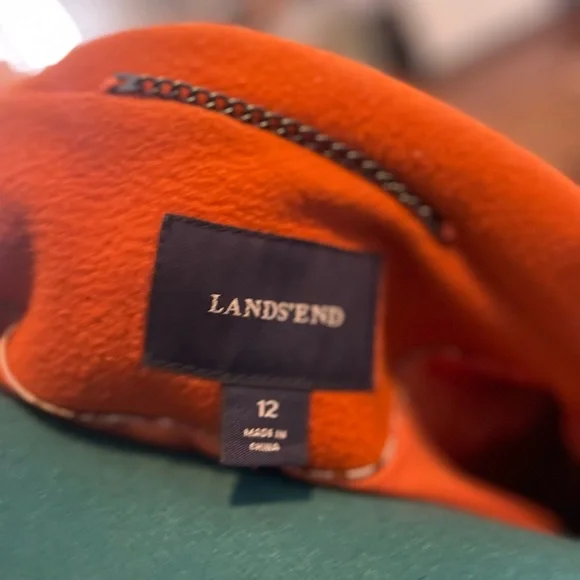 Lands' End Women's Bold Orange Warm Winter Coat - Picture 6 of 7